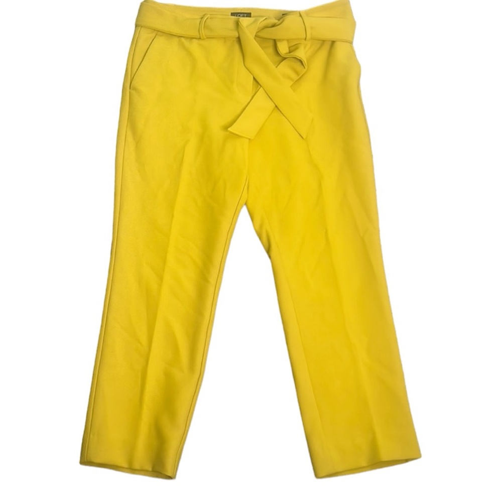 Loft Marisa mustard yellow belt tie pants size 10P